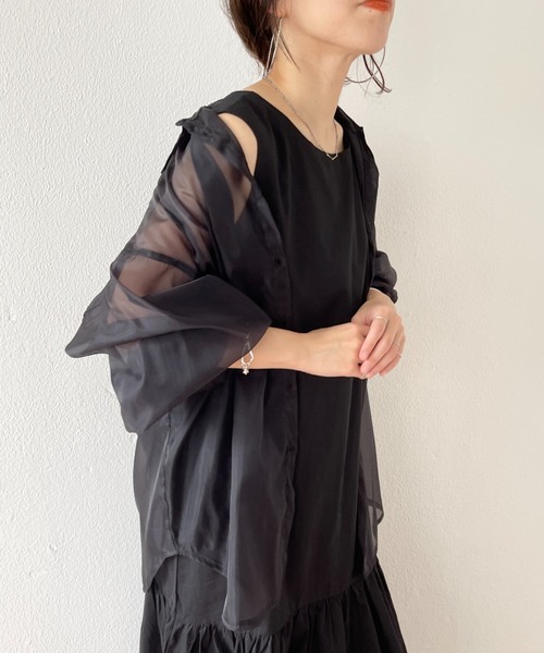 wee9s（ウィークス）の「relax tiered one piece / リラックスティアードワンピース（ワンピース・レディース・アイボリー/ブルー/ブラウン/ブラック・FREE）」の21枚目の写真