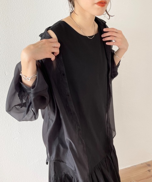 wee9s（ウィークス）の「relax tiered one piece / リラックスティアードワンピース（ワンピース・レディース・アイボリー/ブルー/ブラウン/ブラック・FREE）」の22枚目の写真
