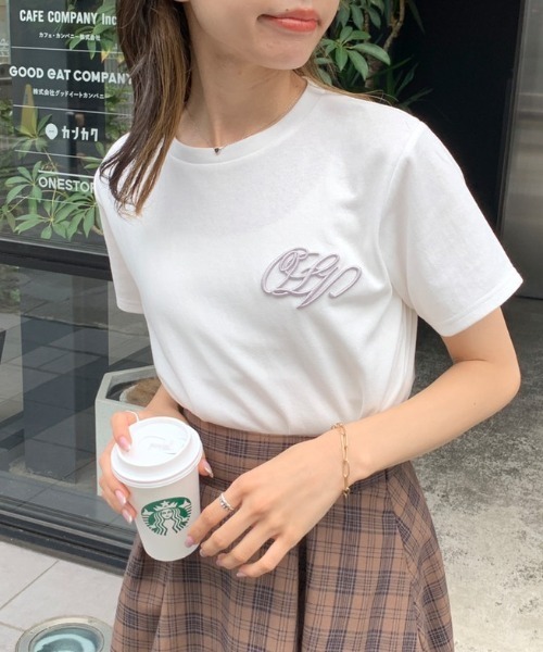 OLIVE des OLIVE（オリーブデオリーブ）の「オーガンジーリボン付Ｔシャツ（Tシャツ/カットソー・レディース・ブラック/オフホワイト/サックスブルー・FREE）」の16枚目の写真