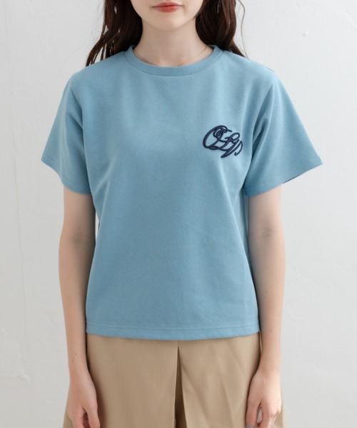 OLIVE des OLIVE（オリーブデオリーブ）の「オーガンジーリボン付Ｔシャツ（Tシャツ/カットソー・レディース・ブラック/オフホワイト/サックスブルー・FREE）」の6枚目の写真