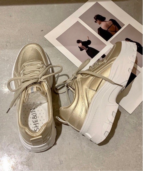 Burner(バーナー)の「【BURNER Recommend Select】厚底 ダッドスニーカー ダッドシューズ / oku-shoes-1-26(スニーカー・レディース・ホワイト/アイボリー/ゴールド/ブラック/グレー/その他7/シルバー/その他16/その他17/その他19/その他18・39/40/37/35/36/38/43/42/41)」の7枚目の写真