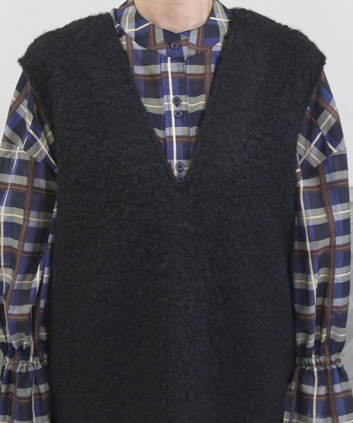 DONOBAN（ドノバン）の「フェイクウールVネックワンピース（ワンピース・レディース・グレー系その他/ブラック/カーキ・F）」の16枚目の写真