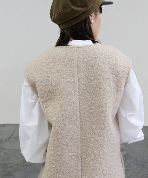 DONOBAN（ドノバン）の「フェイクウールVネックワンピース（ワンピース・レディース・グレー系その他/ブラック/カーキ・F）」の9枚目の写真