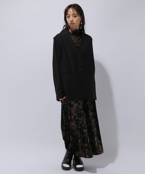 HARE（ハレ）の「2WAYノーカラージャケット＊ベスト（HARE)（ノーカラージャケット・レディース・チャコールグレー/ブラック・FREE）」の4枚目の写真