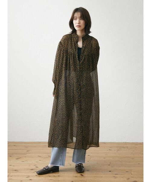 Green　Parks（グリーンパークス）の「楊柳前後2way柄ワンピース（ワンピース・レディース・ブラウン/イエロー・FREE）」の4枚目の写真