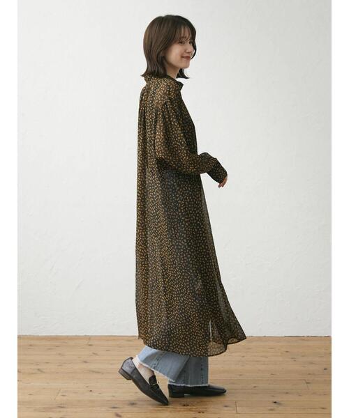 Green　Parks（グリーンパークス）の「楊柳前後2way柄ワンピース（ワンピース・レディース・ブラウン/イエロー・FREE）」の5枚目の写真