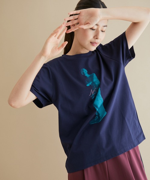 NERGY（ナージー）の「【UV】アフロディーテプリント半袖Tシャツ（Tシャツ/カットソー・レディース・ベージュ/ネイビー/ブラウン・FREE）」の9枚目の写真