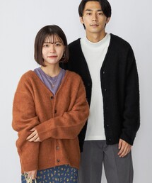*SHIPS: 〈手洗い可能〉 リラックスフィット ソリッド / アーガイル モヘアライク ニット カーディガン