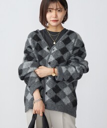 *SHIPS: 〈手洗い可能〉 リラックスフィット ソリッド / アーガイル モヘアライク ニット カーディガン
