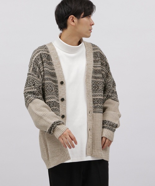 LAKOLE(ラコレ)の「ネイティブ柄ニットカーディガン / 353212(カーディガン/ボレロ・メンズ・ブラック/オレンジ/アイボリー・MEDIUM/LARGE)」の15枚目の写真