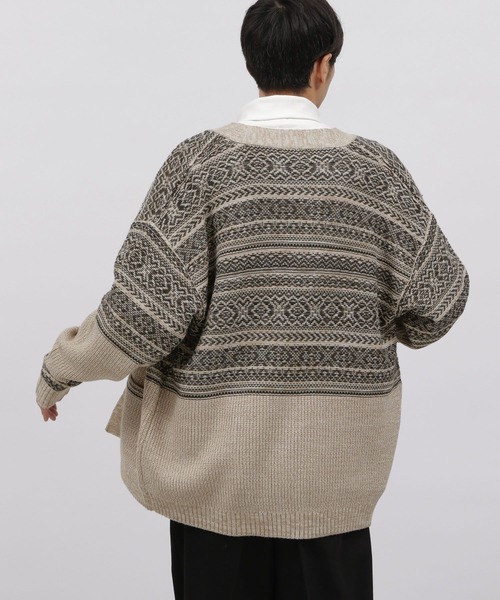 LAKOLE(ラコレ)の「ネイティブ柄ニットカーディガン / 353212(カーディガン/ボレロ・メンズ・ブラック/オレンジ/アイボリー・MEDIUM/LARGE)」の18枚目の写真