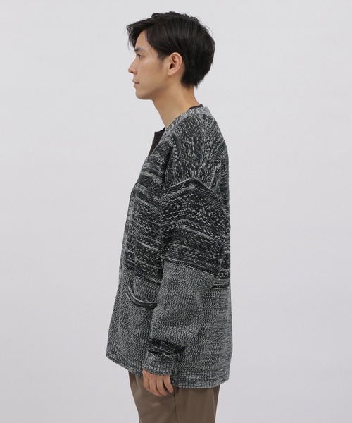 LAKOLE(ラコレ)の「ネイティブ柄ニットカーディガン / 353212(カーディガン/ボレロ・メンズ・ブラック/オレンジ/アイボリー・MEDIUM/LARGE)」の16枚目の写真