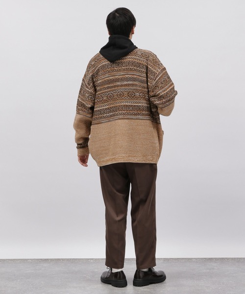 LAKOLE(ラコレ)の「ネイティブ柄ニットカーディガン / 353212(カーディガン/ボレロ・メンズ・ブラック/オレンジ/アイボリー・MEDIUM/LARGE)」の7枚目の写真