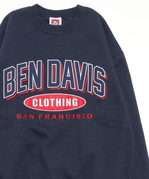 BEN DAVIS(ベンデイビス)の「BEN DAVIS/ベンデイビス ビッグシルエット カレッジロゴ 裏起毛 スウェットトレーナー(スウェット・レディース・ダークグリーン/ネイビー/オートミール/ブルーグリーン・M/L/XL)」の5枚目の写真