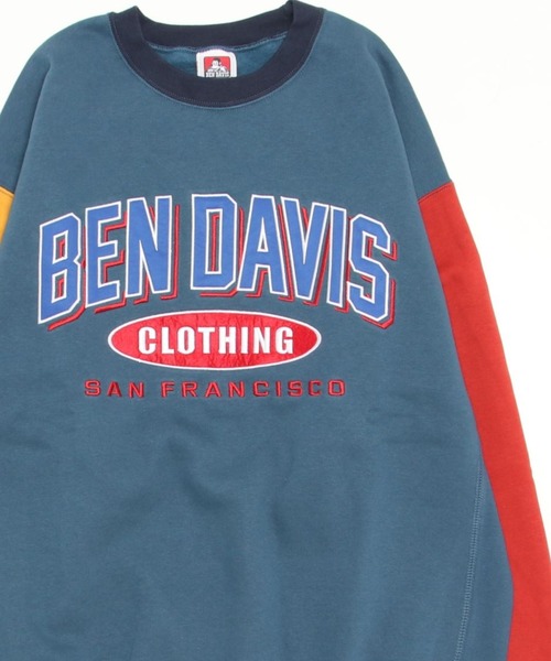 BEN DAVIS(ベンデイビス)の「BEN DAVIS/ベンデイビス ビッグシルエット カレッジロゴ 裏起毛 スウェットトレーナー(スウェット・レディース・ダークグリーン/ネイビー/オートミール/ブルーグリーン・M/L/XL)」の6枚目の写真