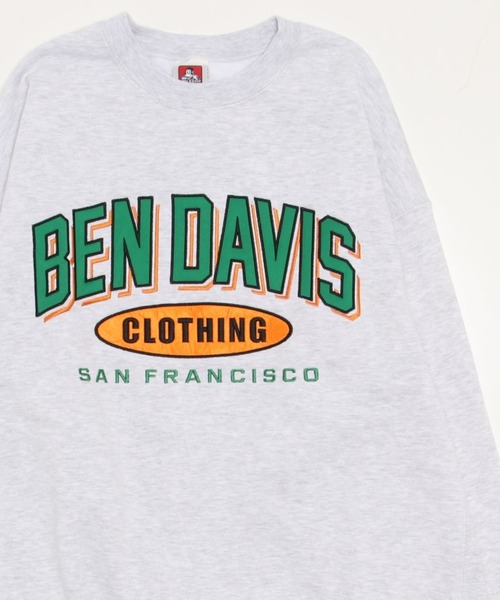 BEN DAVIS(ベンデイビス)の「BEN DAVIS/ベンデイビス ビッグシルエット カレッジロゴ 裏起毛 スウェットトレーナー(スウェット・レディース・ダークグリーン/ネイビー/オートミール/ブルーグリーン・M/L/XL)」の7枚目の写真