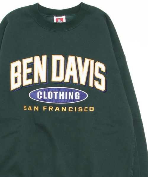 BEN DAVIS(ベンデイビス)の「BEN DAVIS/ベンデイビス ビッグシルエット カレッジロゴ 裏起毛 スウェットトレーナー(スウェット・レディース・ダークグリーン/ネイビー/オートミール/ブルーグリーン・M/L/XL)」の8枚目の写真