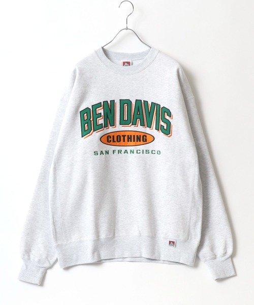 BEN DAVIS(ベンデイビス)の「BEN DAVIS/ベンデイビス ビッグシルエット カレッジロゴ 裏起毛 スウェットトレーナー(スウェット・レディース・ダークグリーン/ネイビー/オートミール/ブルーグリーン・M/L/XL)」の9枚目の写真