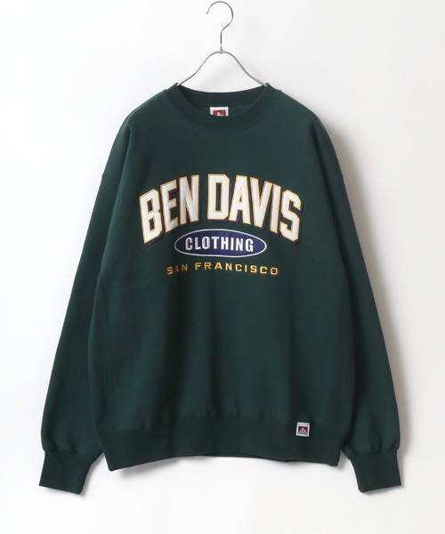 BEN DAVIS(ベンデイビス)の「BEN DAVIS/ベンデイビス ビッグシルエット カレッジロゴ 裏起毛 スウェットトレーナー(スウェット・レディース・ダークグリーン/ネイビー/オートミール/ブルーグリーン・M/L/XL)」の11枚目の写真
