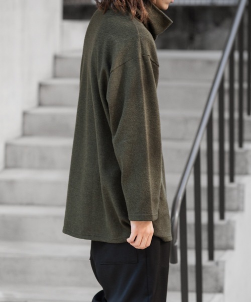ato（アトウ）の「WOOL OFF-TURTLE JERSEY（Tシャツ/カットソー・メンズ・ブラック/カーキ/トップグレー・46/48）」の14枚目の写真