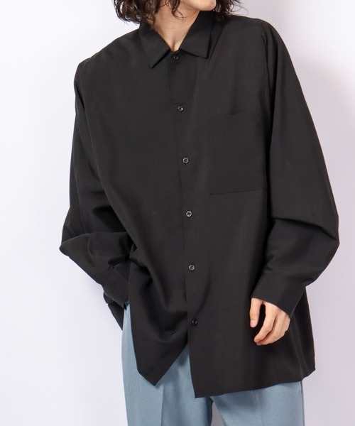 SUGGESTION(サジェッション)の「SUGGESTION ビッグサイズ ドルマンシャツ 2022AW(シャツ/ブラウス・メンズ・ブラック/ホワイト・M/L)」の2枚目の写真