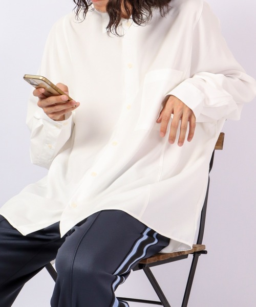 SUGGESTION(サジェッション)の「SUGGESTION ビッグサイズ ドルマンシャツ 2022AW(シャツ/ブラウス・メンズ・ブラック/ホワイト・M/L)」の12枚目の写真