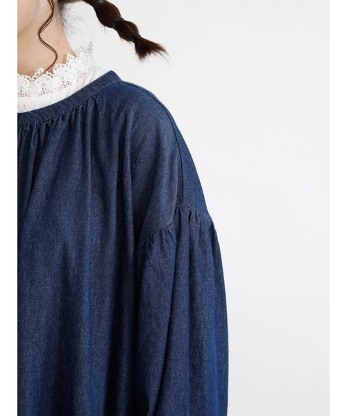 Samansa Mos2（サマンサ モスモス）の「デニム前後着ワンピース（ワンピース・レディース・ネイビー・ﾌﾘ-）」の9枚目の写真