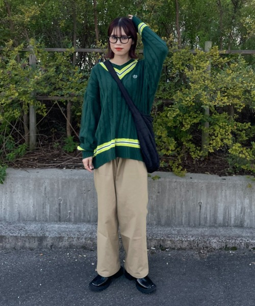 RODEO CROWNS WIDE BOWL(ロデオクラウンズワイドボウル)の「Private Ivy ワイドチノパンツ(チノパンツ・レディース・ダークグリーン/ベージュ/ネイビー・FREE)」の22枚目の写真