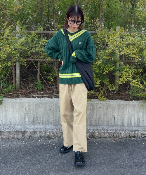 RODEO CROWNS WIDE BOWL(ロデオクラウンズワイドボウル)の「Private Ivy ワイドチノパンツ(チノパンツ・レディース・ダークグリーン/ベージュ/ネイビー・FREE)」の20枚目の写真