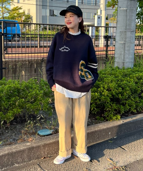 RODEO CROWNS WIDE BOWL(ロデオクラウンズワイドボウル)の「Private Ivy ワイドチノパンツ(チノパンツ・レディース・ダークグリーン/ベージュ/ネイビー・FREE)」の19枚目の写真