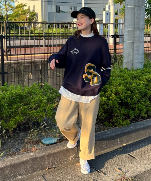 RODEO CROWNS WIDE BOWL(ロデオクラウンズワイドボウル)の「Private Ivy ワイドチノパンツ(チノパンツ・レディース・ダークグリーン/ベージュ/ネイビー・FREE)」の18枚目の写真