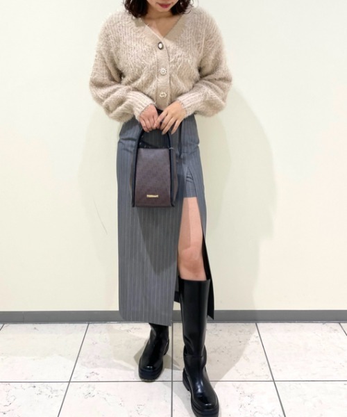 LILY BROWN（リリーブラウン）の「【LILY BROWN Lingerie × gelato pique】ビジューショートカーデ（カーディガン/ボレロ・レディース・ベージュ・FREE）」の12枚目の写真