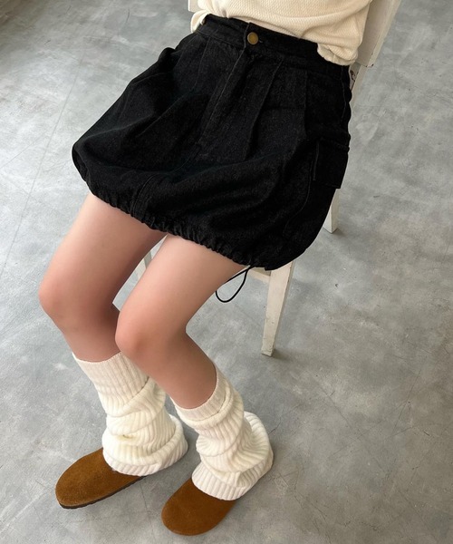 shesame（シーセム）の「カーゴバルーンSK（スカート・レディース・ブルー/ブラック・フリー）」の4枚目の写真