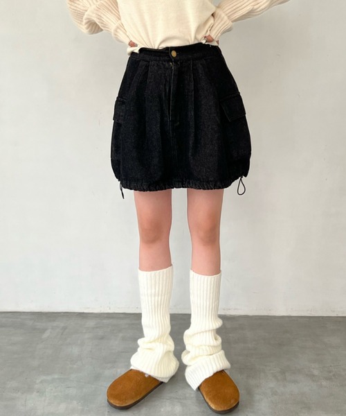 shesame（シーセム）の「カーゴバルーンSK（スカート・レディース・ブルー/ブラック・フリー）」の9枚目の写真