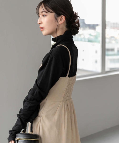fifth（フィフス）の「【スタッフレコメンド】スエードキャミワンピース（ワンピース・レディース・ブラック/ベージュ・M）」の5枚目の写真