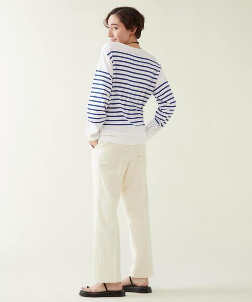 Armor lux（アルモーリュックス）の「Armor-lux /別注パネルボーダー ルーズフィットブルトンシャツ（Tシャツ/カットソー・レディース・ブルー/ネイビー・1/2）」の10枚目の写真