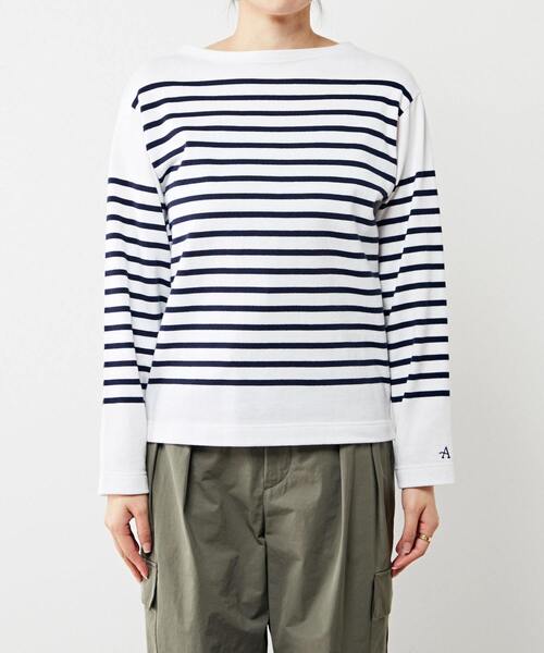 Armor lux（アルモーリュックス）の「Armor-lux /別注パネルボーダー ルーズフィットブルトンシャツ（Tシャツ/カットソー・レディース・ブルー/ネイビー・1/2）」の17枚目の写真