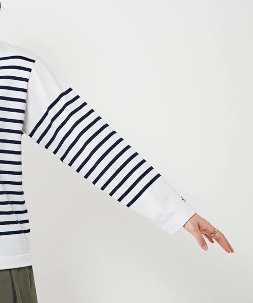 Armor lux（アルモーリュックス）の「Armor-lux /別注パネルボーダー ルーズフィットブルトンシャツ（Tシャツ/カットソー・レディース・ブルー/ネイビー・1/2）」の13枚目の写真