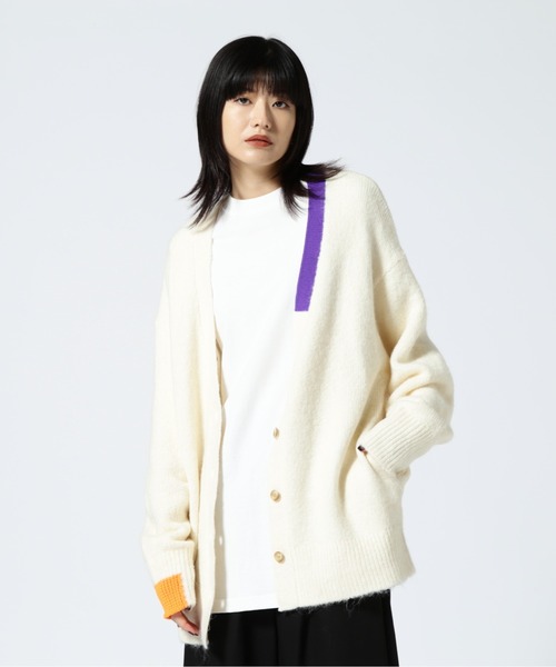 HCAE（エイチシーエーイー）の「HCAE(エイチシーエーイー) BICOLOR KNIT CADDIGAN/バイカラーニットカーディガン（カーディガン/ボレロ・レディース・ホワイト/ブラック・F）」の2枚目の写真