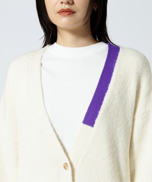 HCAE（エイチシーエーイー）の「HCAE(エイチシーエーイー) BICOLOR KNIT CADDIGAN/バイカラーニットカーディガン（カーディガン/ボレロ・レディース・ホワイト/ブラック・F）」の8枚目の写真