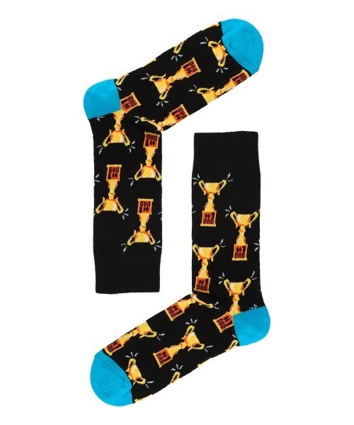 Happy Socks（ハッピーソックス）の「HS by Happy Socks メンズ レディース SUPER DAD （ スーパーダッド ） クルーソックス 10221919（ソックス/靴下・メンズ・ブラック・M/L）」の2枚目の写真