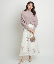 ジャスグリッティ　スカート ジャスグリッティー JUSGLITTY ドットチュールスカート （モカ