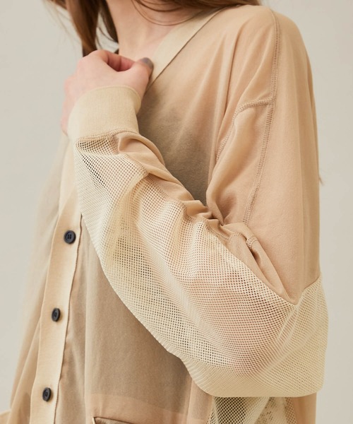 mame【超美品】TOGA PULLA トーガ　シアーコンビカーディガン TOGA（トーガ） カーディガン 「TOGA PULLA/トーガプルラ」Wool knit