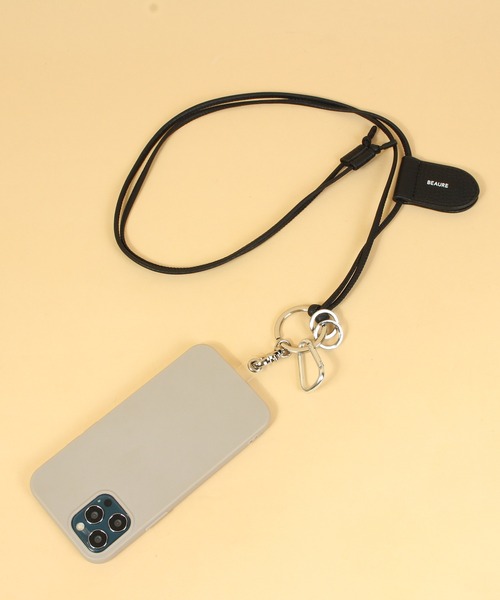 Beau're（ヴュレ）の「BEAURE ヴュレ カウレザー モバイル＆マスクストラップ ショルダー（スマホグッズ・レディース・ベージュ/ブラック/シルバー/ブルー系その他/ライラック/ペールイエロー・FREE）」の14枚目の写真