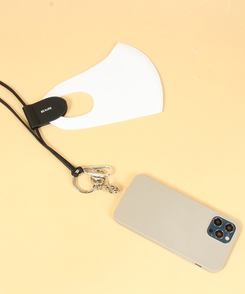 Beau're（ヴュレ）の「BEAURE ヴュレ カウレザー モバイル＆マスクストラップ ショルダー（スマホグッズ・レディース・ベージュ/ブラック/シルバー/ブルー系その他/ライラック/ペールイエロー・FREE）」の13枚目の写真