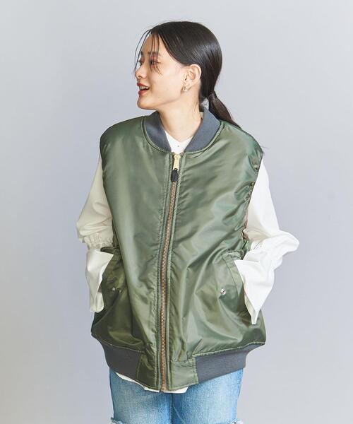 THRIFTY LOOK(スリフティールック)の「<THRIFTY LOOK>MA1 ベスト -2WAY-(ベスト・レディース・ブラック/オリーブ・FREE)」の4枚目の写真