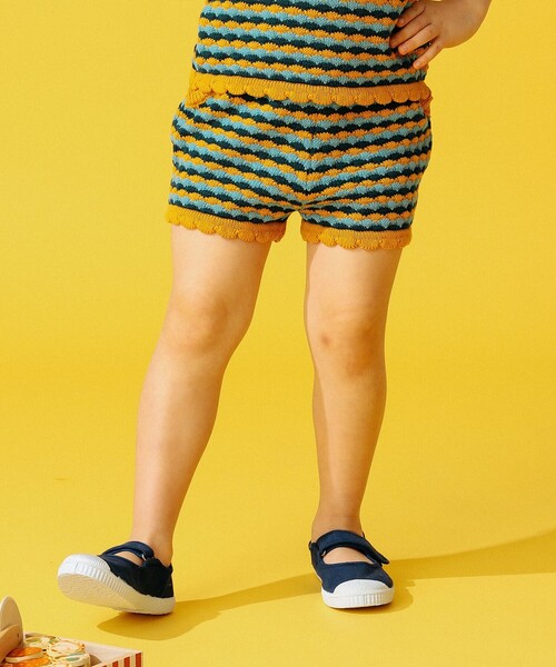 B:MING by BEAMS（ビーミングバイビームス）の「B:MING by BEAMS / リライズ ニット キュロット（90～120cm）（その他パンツ・キッズ・グリーン/イエロー・S/M）」の3枚目の写真
