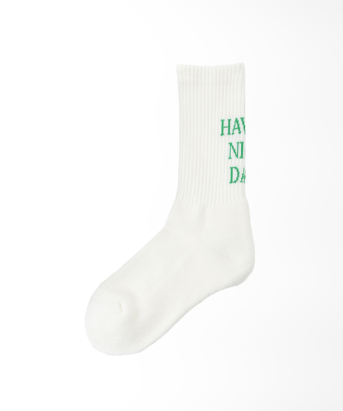 FRAMeWORK(フレームワーク)の「【Gloria Cords/グロリアコード】Have a nice day リブソックス(ソックス/靴下・レディース・ブラック/ピンク/グリーン・FREE)」の5枚目の写真