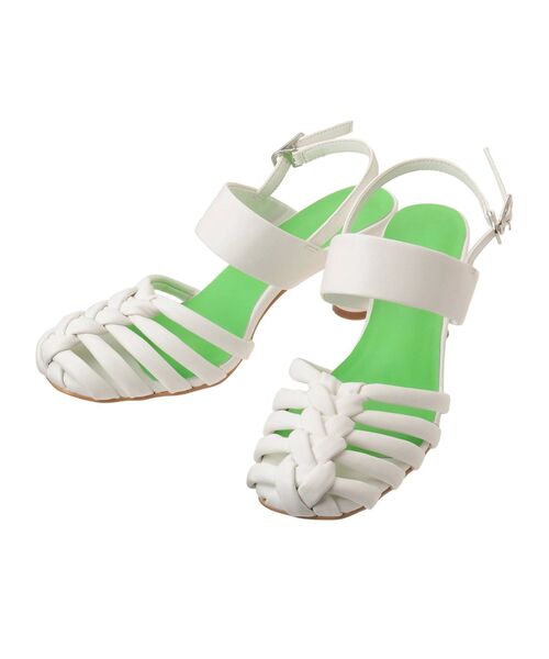 ELENDEEK(エレンディーク)の「グルカヒールサンダル(サンダル・レディース・ピンク/ブラック/オフホワイト・38/37)」の2枚目の写真