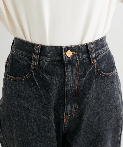 PUAL CE CIN(ピュアルセシン)の「ストレートデニムパンツ(デニムパンツ・レディース・インディゴブルー/ブラック・FREE)」の10枚目の写真